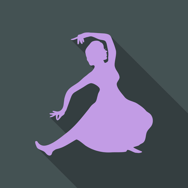 Vector εικονογράφηση καυκάσιος γυναίκα που χορεύει στο εθνικό κοστούμια. Lezginka χορευτής. - Διάνυσμα, εικόνα