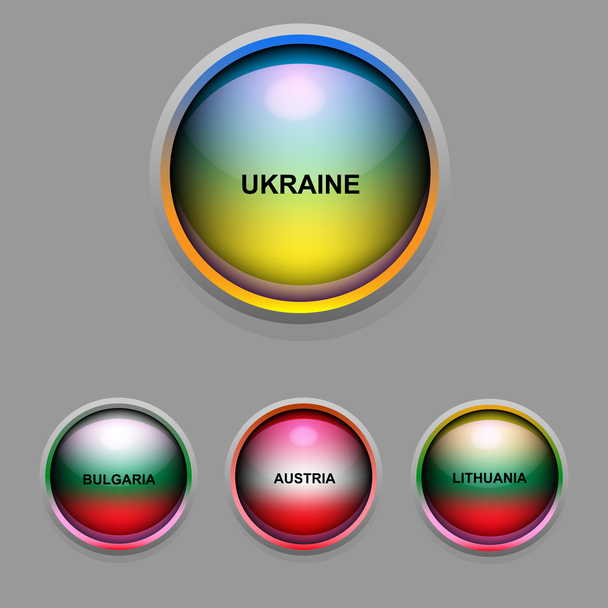 Vector set of icons with flags. - Vektor, obrázek