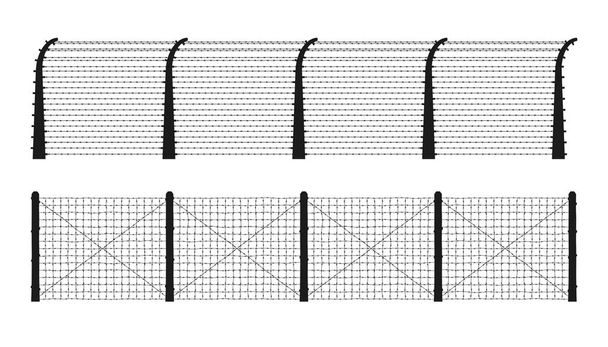 Silhouettes de clôture de camp de concentration
. - Vecteur, image