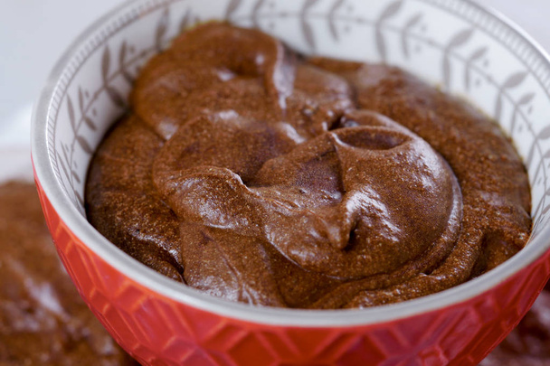 close up de mousse de chocolate escuro
 - Foto, Imagem