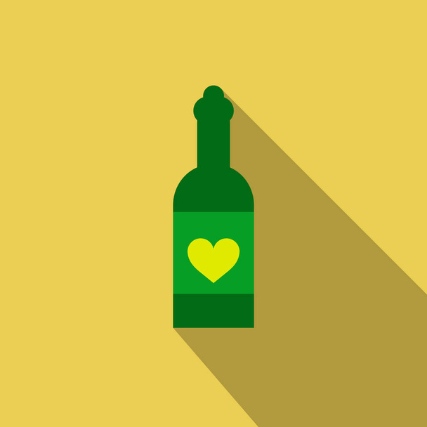 Bottiglia di vino icona contorno isolato su sfondo con cuore sulla bottiglia. Illustrazione vettoriale
. - Vettoriali, immagini