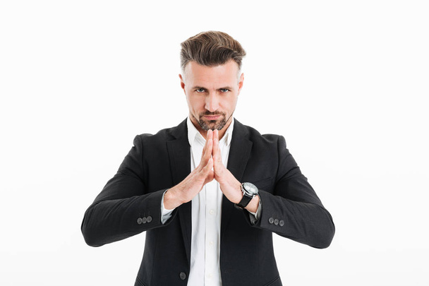 Portrait of confident male entrepreneur wearing black jacket loo - Foto, immagini