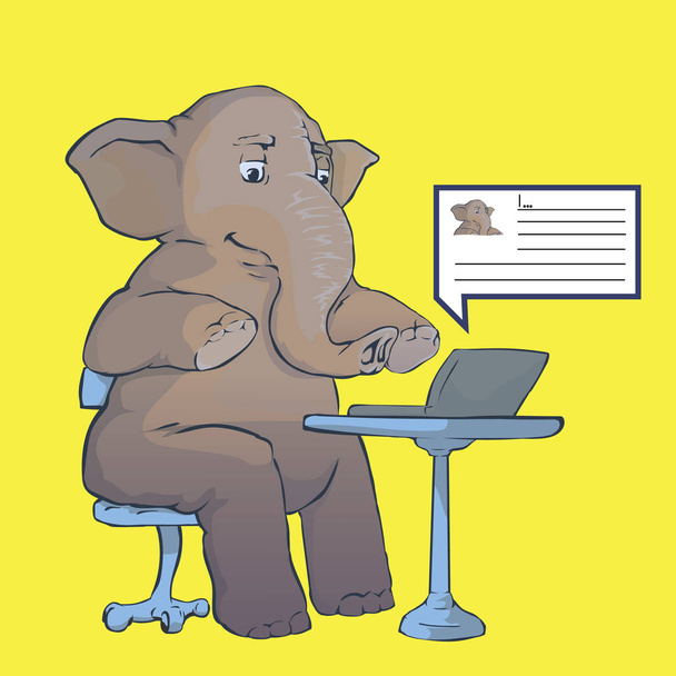 Éléphant et ordinateur portable
 - Vecteur, image