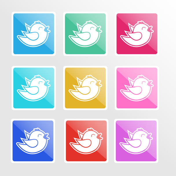 Vector set of icons with birds. - Vector, Image
