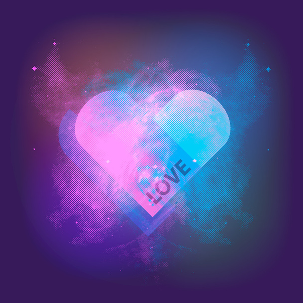 Vector space background with heart. - Vector, Image