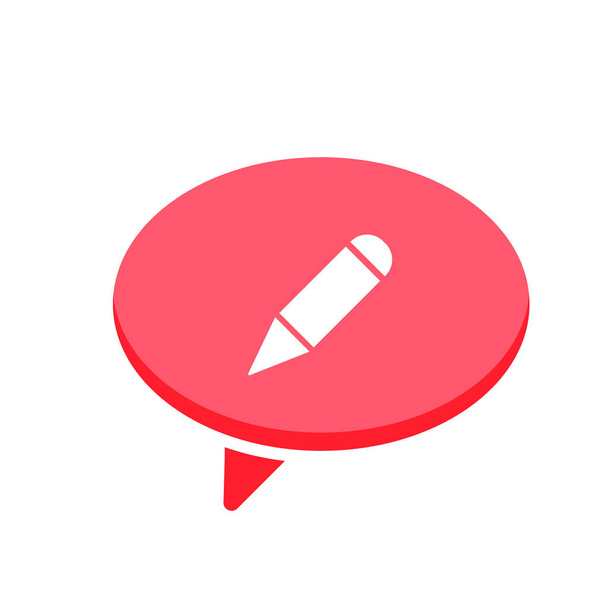 Bubble chat dialogue message pencil save speech icon - Vetor, Imagem