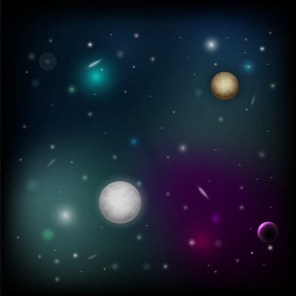 Vector space background with planet. - Vector, Image