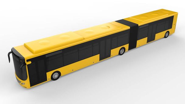 Büyük bir otobüs acele saat veya insanların ulaşım sırasında büyük yolcu kapasitesi için ek bir uzatılmış bölümü ile yoğun alanları doldurulur. Görüntü ve INsc yerleştirmek için model şablonu - Fotoğraf, Görsel