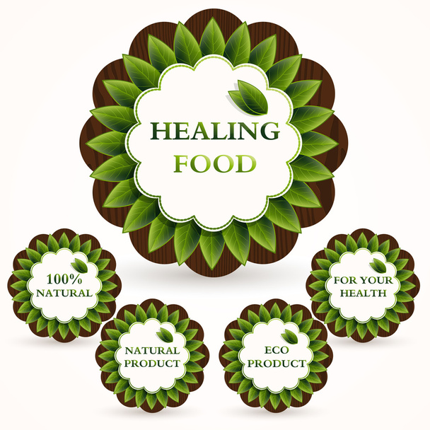 Vector icons set for healing food. - Vector, Image