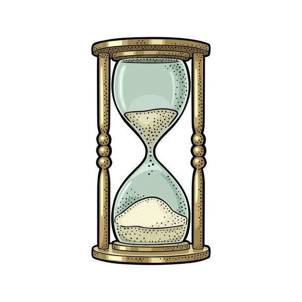 Retro hourglass. Vector vintage engraving - Wektor, obraz