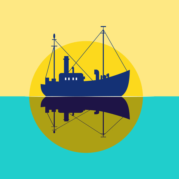 Fishing vessel icon - Vector, imagen