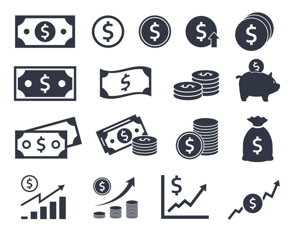 dollar icons, money signs - Vector, Image