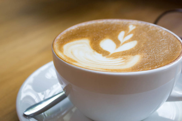 Afbeelding van koffie Latte Art, ontspannen eten drinken - Foto, afbeelding
