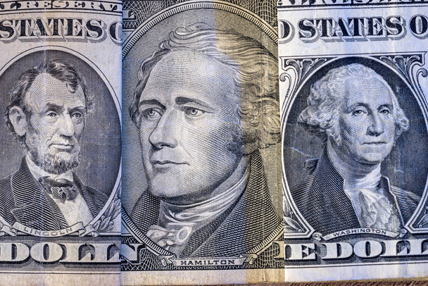 usa dollar denomination close up. Money background. - Foto, afbeelding