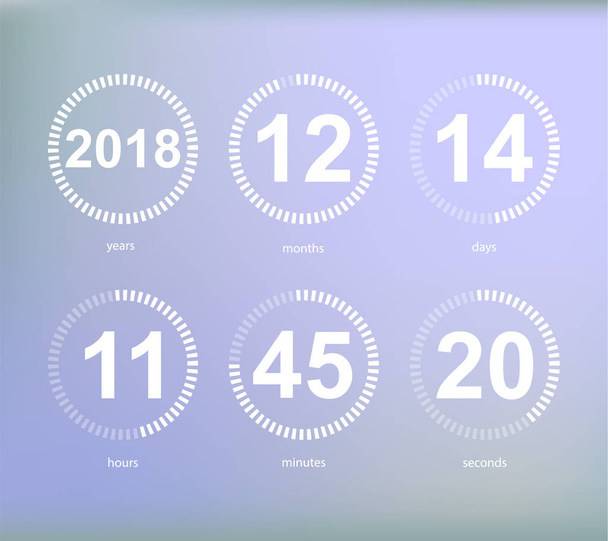 Giorni ore minuti secondi, icona del timer che mostra l'ora che rimane all'inizio di determinati eventi illustrazione vettoriale isolata su grigio
 - Vettoriali, immagini