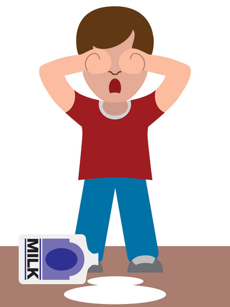 Crying Over Spilled Milk - Vector, Image