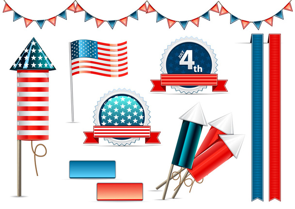 Independence day objects collection - Вектор,изображение