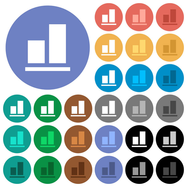 Align to bottom round flat multi colored icons - Vector, Image
