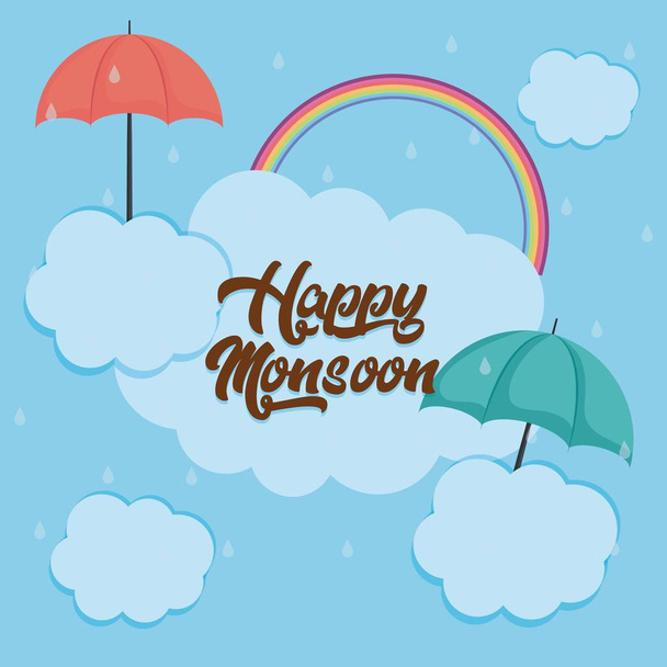 diseño del monzón feliz
  - Vector, Imagen