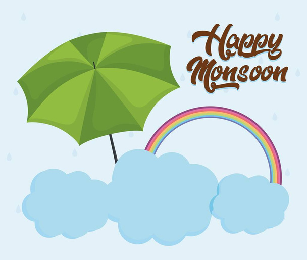diseño del monzón feliz
  - Vector, Imagen
