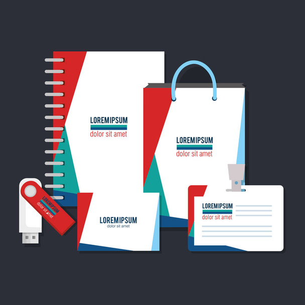 business printed advertising items - Διάνυσμα, εικόνα