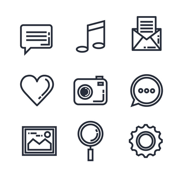 smartphone applications menu icons - Vector, Image