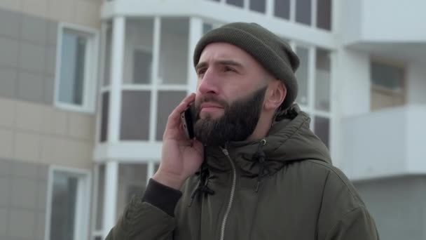 male using phone - Video, Çekim