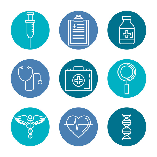salud medicina conjunto iconos
 - Vector, Imagen