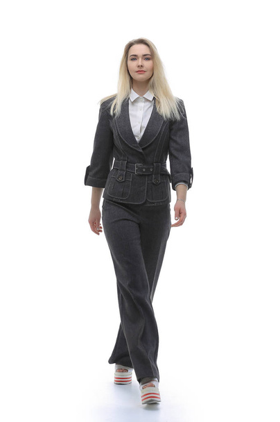 confident business woman walking forward. - Фото, зображення