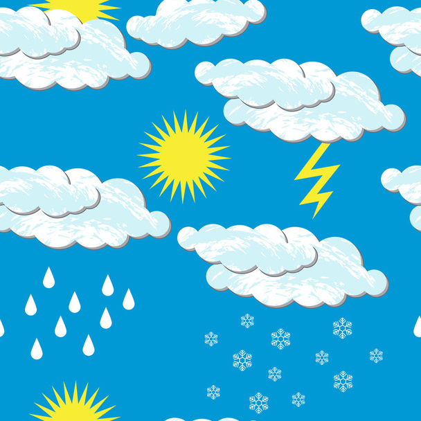 Dia Meteorológico Mundial. Nuvens, sol, chuva
 - Vetor, Imagem