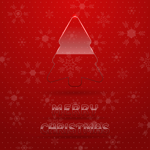 Merry christmas background with glass fir tree. - Vector, Image