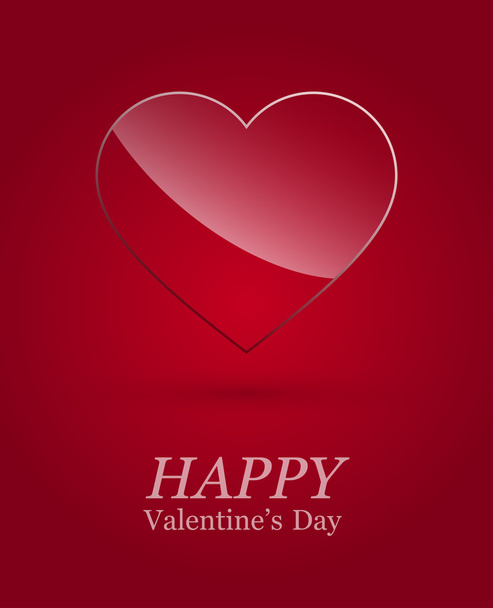 Valentine's day luxury glass heart . - Vector, Image