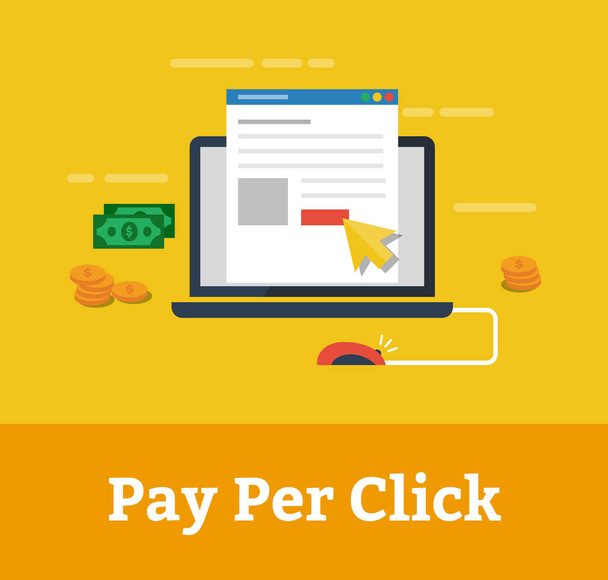 Pay Per Click kavramı vektör çizim - Vektör, Görsel
