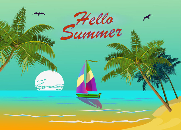 Vector Banner Letní dovolená a cestovní design - Vektor, obrázek
