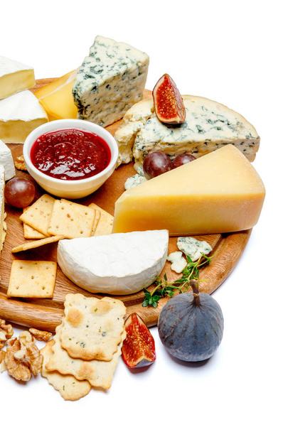 Various types of cheese - parmesan, brie, roquefort, cheddar - Photo, Image