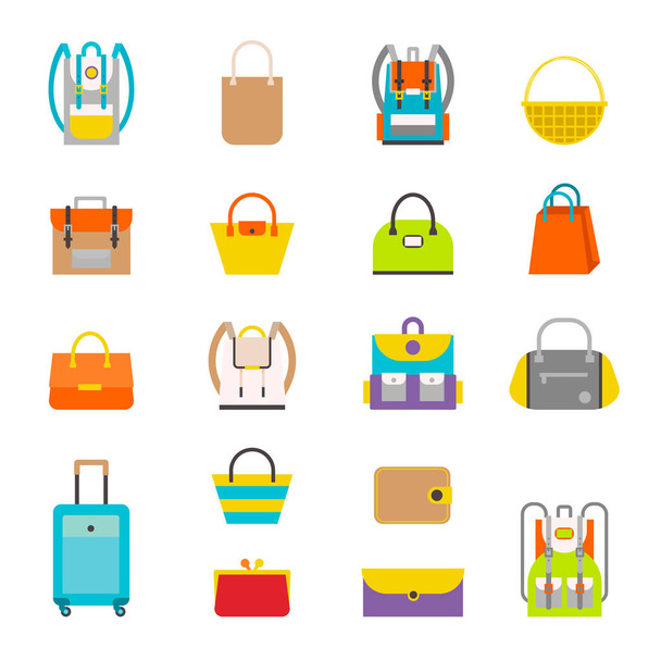 Pupil s Colorful Backpacks Set. - Vector, Image