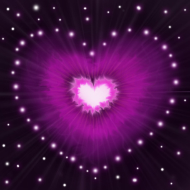 Abstract romantic background Valentine with glowing hearts - Zdjęcie, obraz