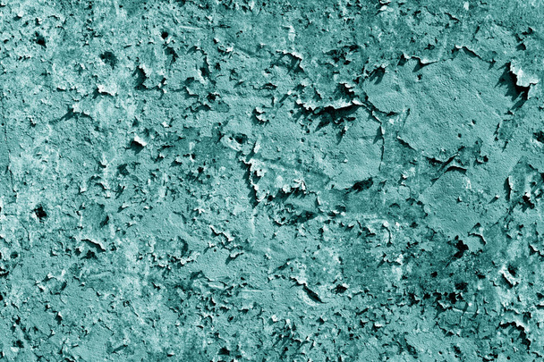 Grungy cement wall texture in cyan color. - Photo, Image