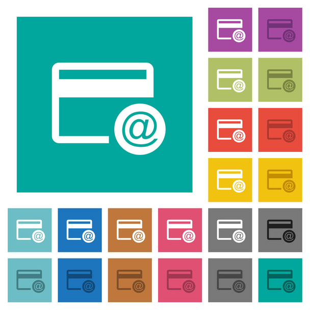 Kreditkarte E-Mail-Benachrichtigungen quadratisch flach mehrfarbige Symbole - Vektor, Bild