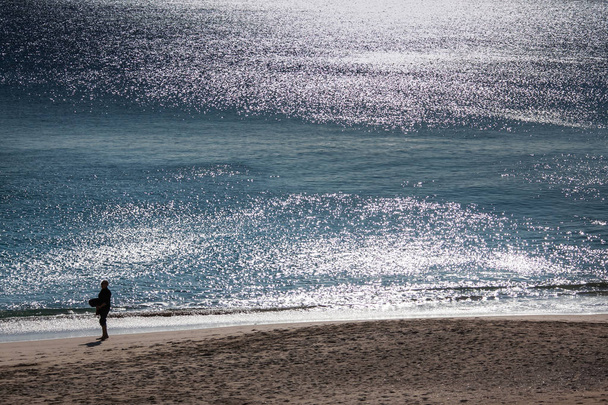 LISBON, PORTUGAL - Sesimbra beach in Setubal  - Zdjęcie, obraz