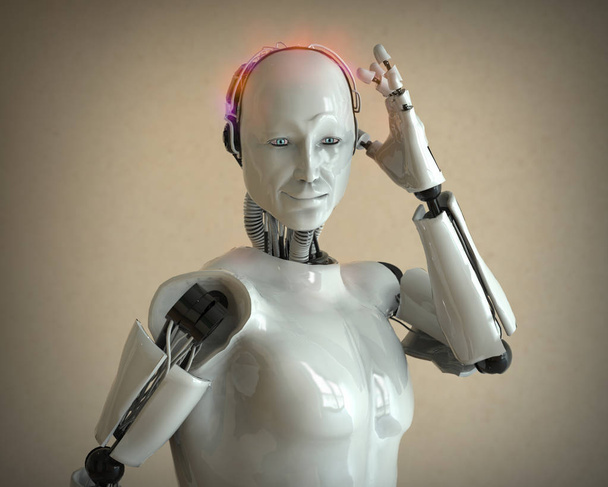 Cyberman mit mentalen Kräften, 3D-Illustration - Foto, Bild