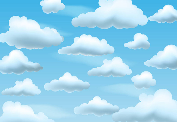 Clear blue sky with clouds. - Vector, Image