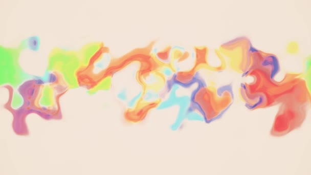 digitale turbulente Regenbogenfarbe Farbspritzer Mischen auf weißem abstrakten Animationshintergrund neue einzigartige Qualität bunt fröhlich schöne bewegungsdynamische Videomaterial - Filmmaterial, Video