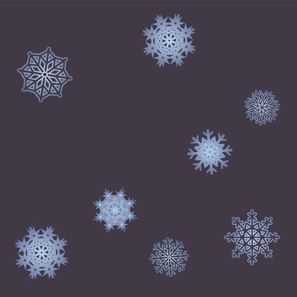 Neujahr Hintergrund Vektor mit fallenden Schneeflocken - Vektor, Bild
