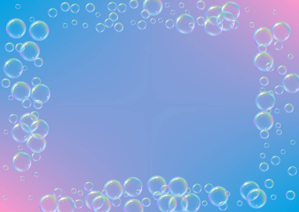 グラデーションの背景に石鹸の泡 - ベクター画像