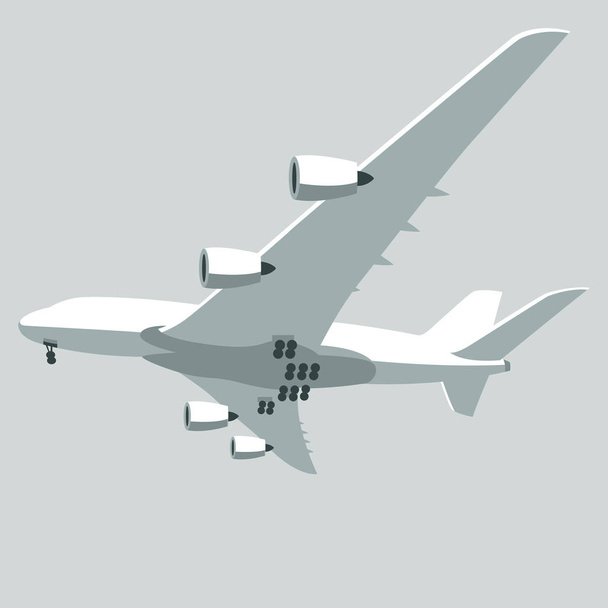 passenger plane vector illustration flat style   profile  - Wektor, obraz