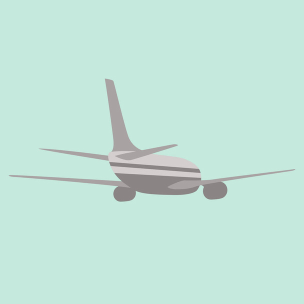 passenger plane vector illustration flat style   profile  - Vector, Image