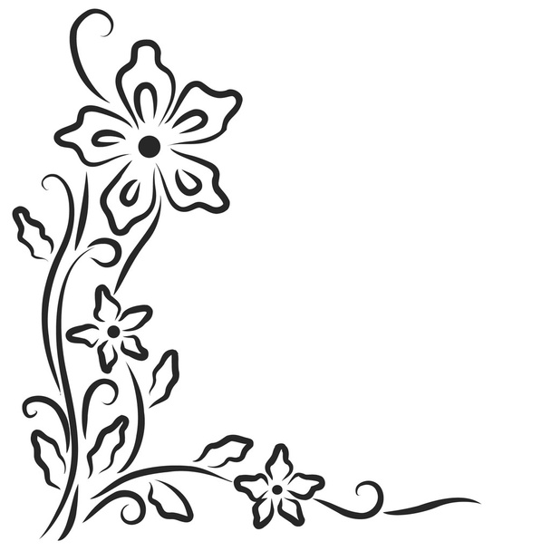 Background with foliage and flower - Vector, imagen
