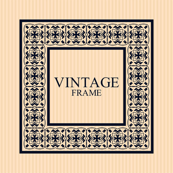 Vintage ornamental retro frame. Template for design. Vector illustration - Vector, Image