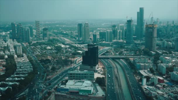 view of city tel aviv traffic - Video